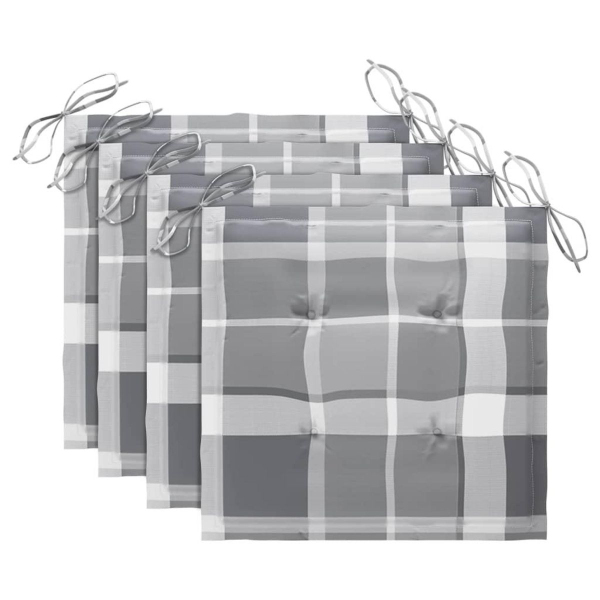 VIDAXL Chaises a manger d'exterieur lot de 4 et coussins Acacia massif