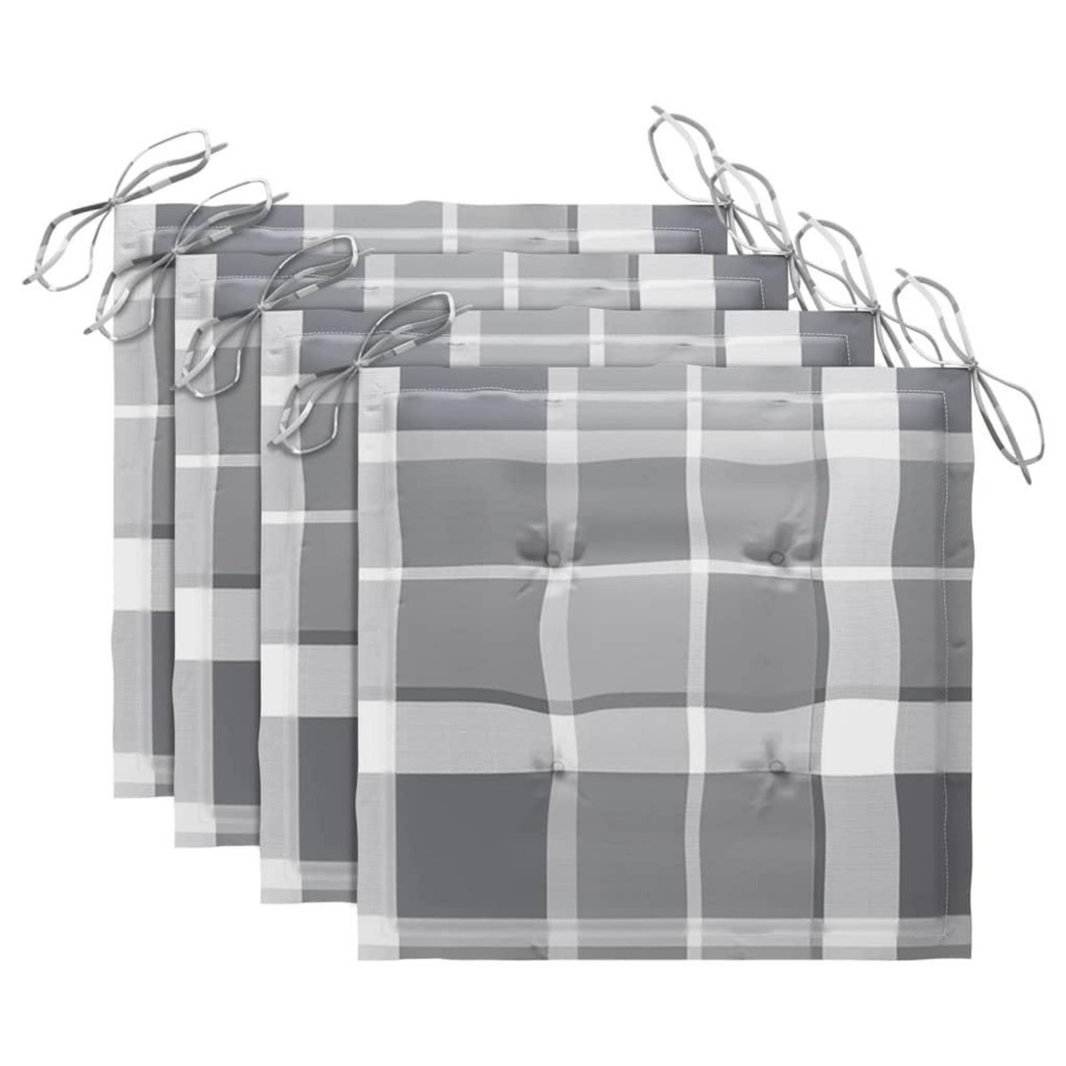 VIDAXL Chaises a manger d'exterieur lot de 4 et coussins Acacia massif