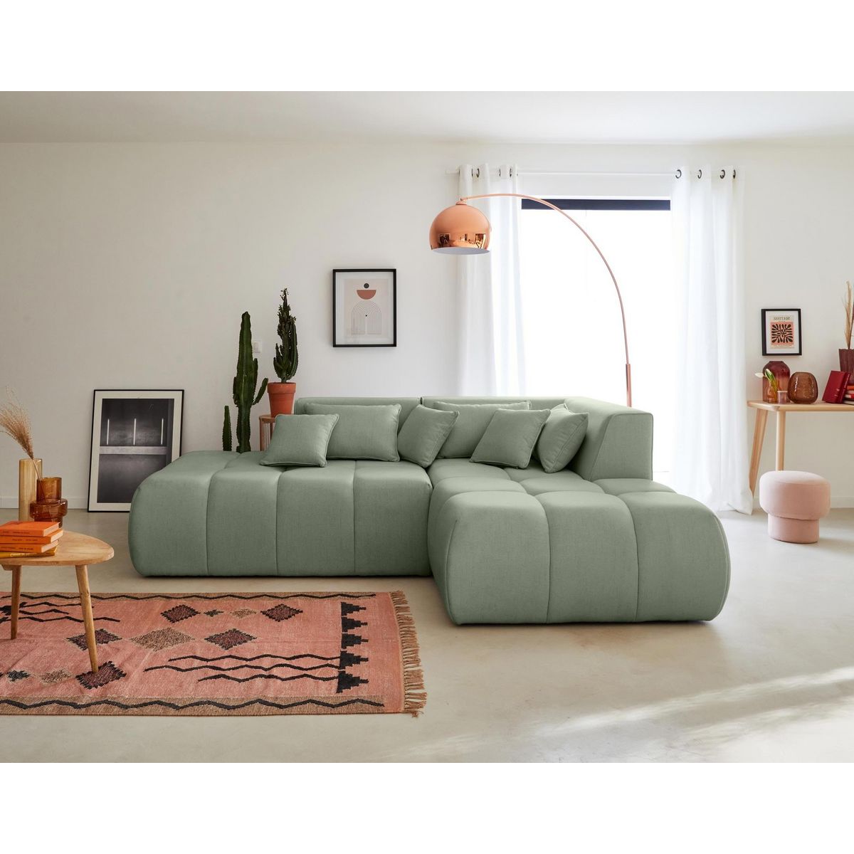 LISA DESIGN Caracas - canapé modulable d'angle droit - 4 places - en tissu