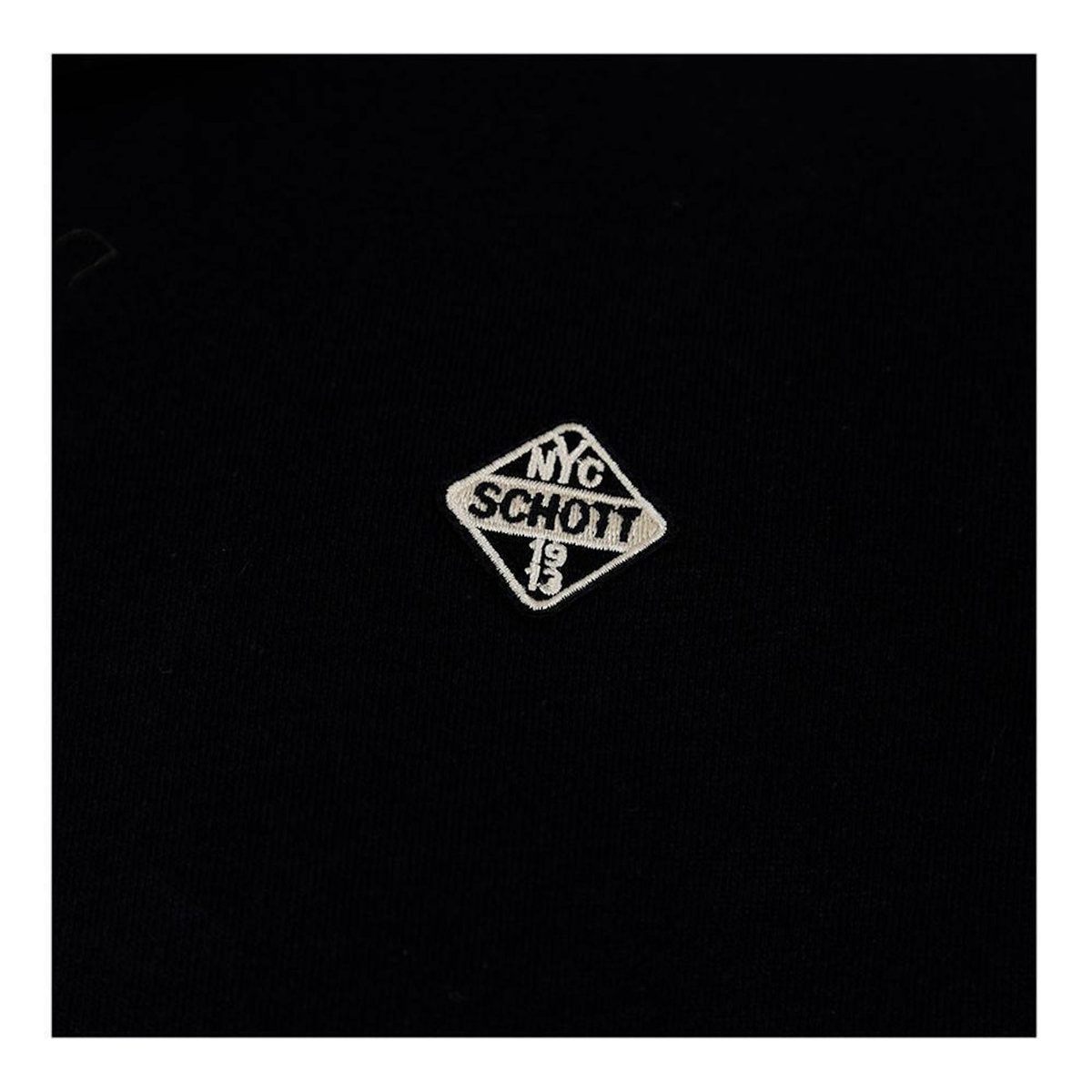 Schott Sweat zippé Noir Homme Schott Badge