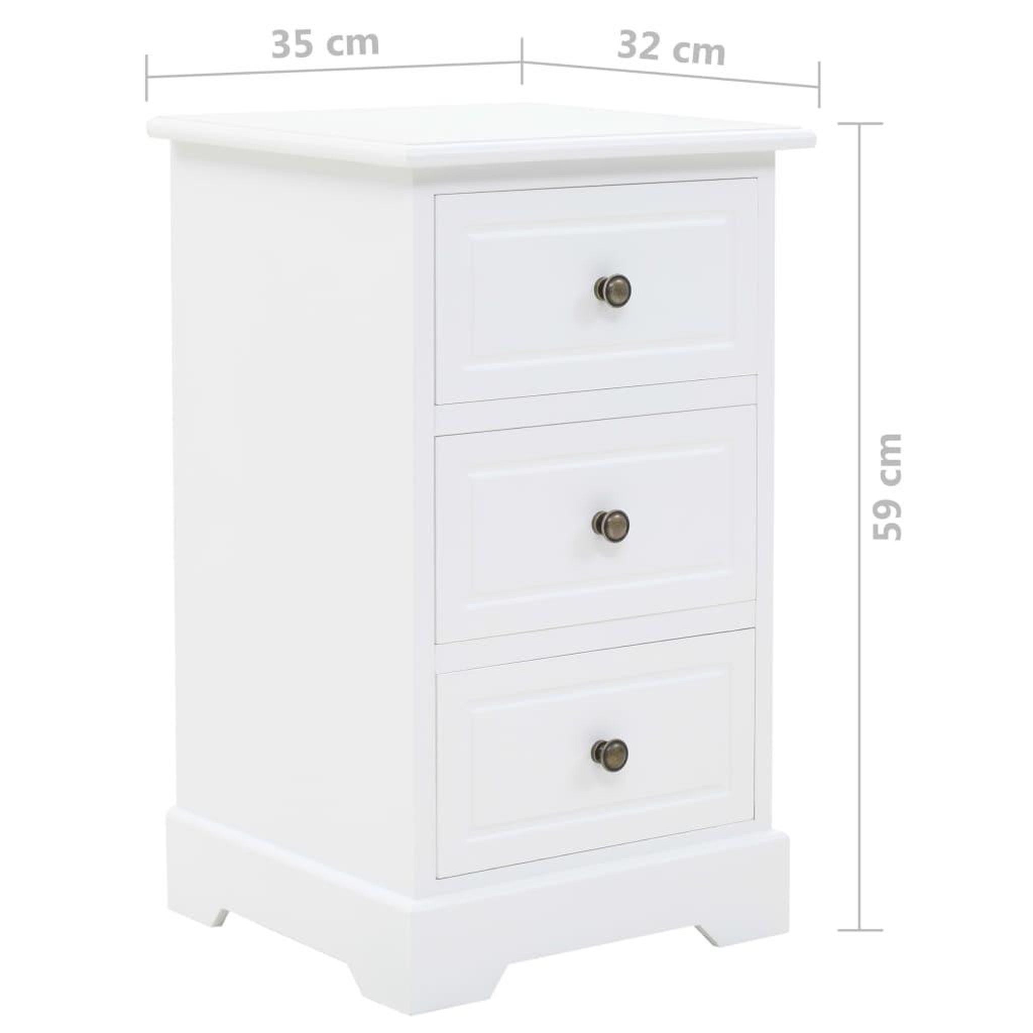 Voir la diapositive 6 : VIDAXL Table de chevet mdf et bois de pin 35x32x59 cm