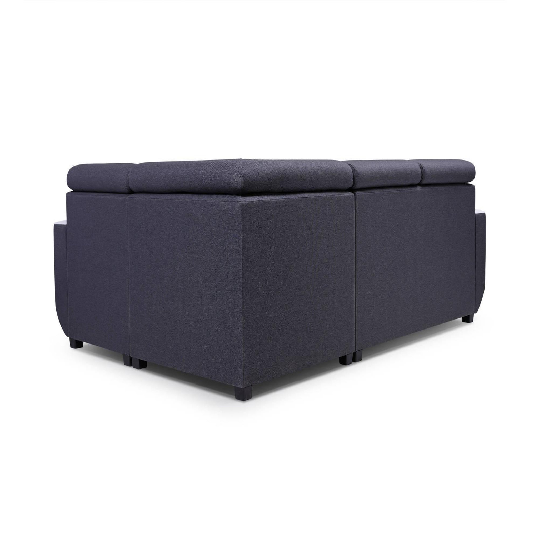 Voir la diapositive 4 : BEST MOBILIER Dustin - canapé d'angle l réversible - 5 places - convertible avec coffre - têtieres réglables