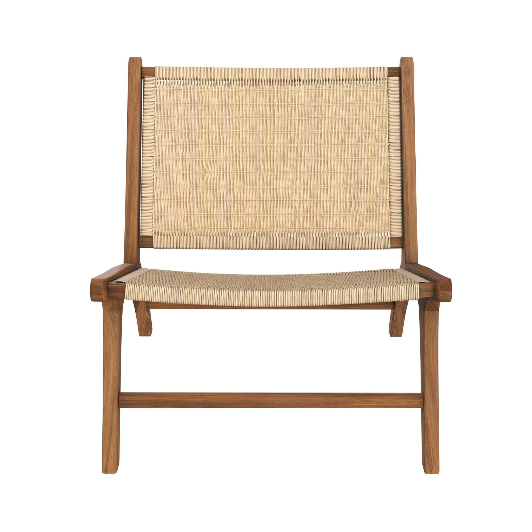Voir la diapositive 6 : MAISON PAVANE Fauteuil en bois de teck et tressage vannerie en rotin-Kilka