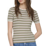 JACQUELINE DE YONG T Shirt Marron/Beige/Rose Femme JDY Lada. Coloris disponibles : Vert