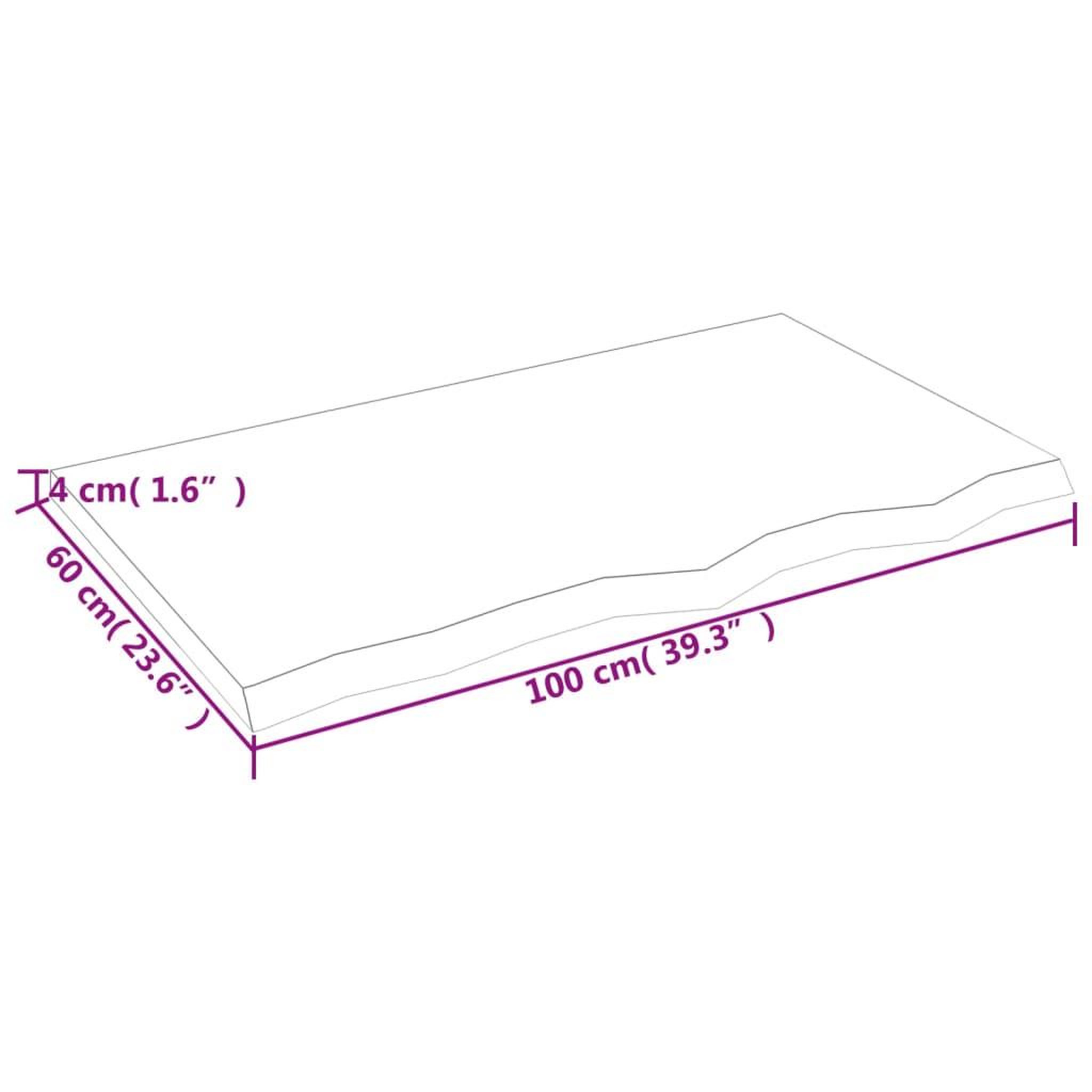 Voir la diapositive 6 : VIDAXL Dessus de table marron fonce bois chene massif traite