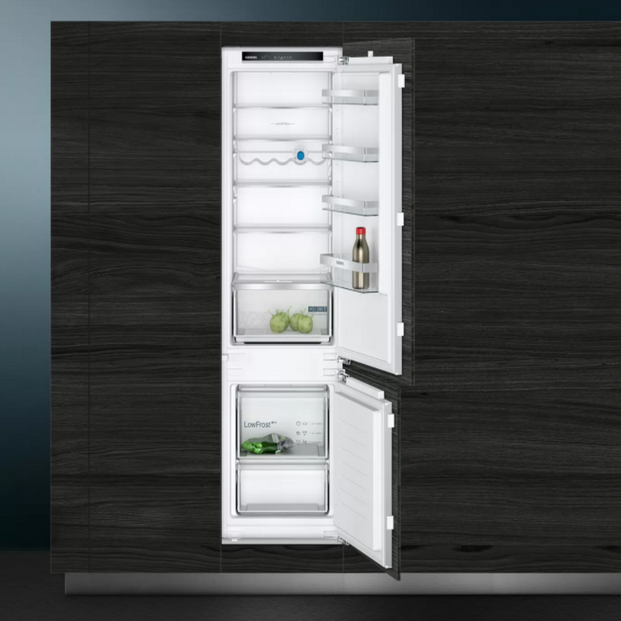 Voir la diapositive 5 : Siemens Réfrigérateur combiné intégrable à pantographe 270l lowfrost - ki87vvfe1