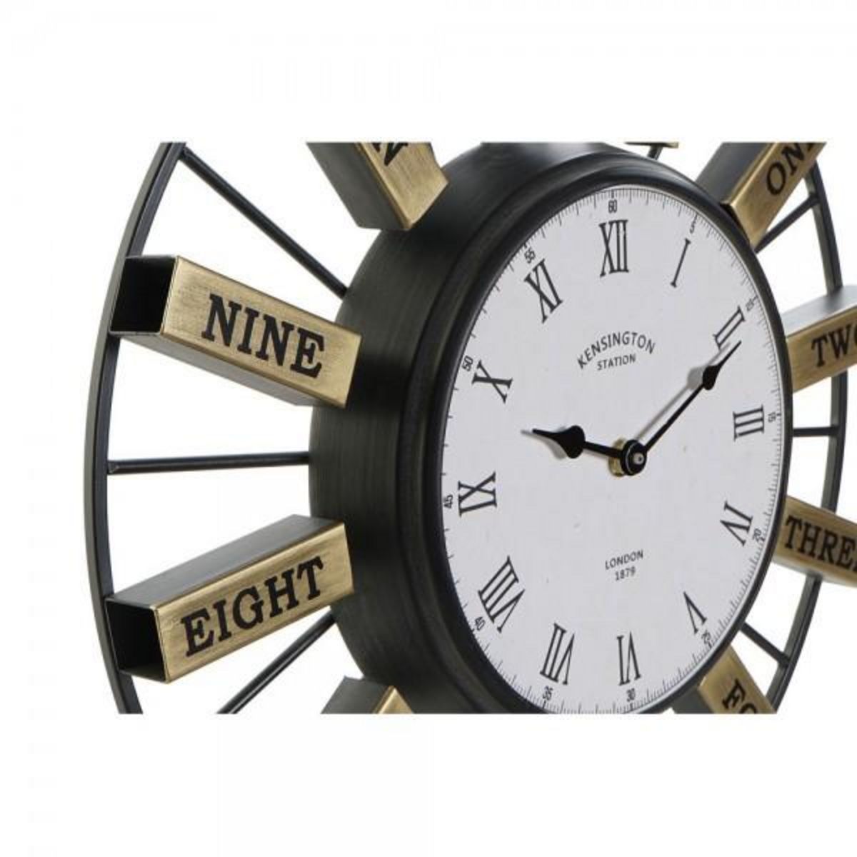 AAAAA Horloge Murale DKD Home Decor 40 x 6,4 x 40 cm Verre Argenté Doré Fer (2 Unités)