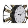 Voir la diapositive 3 : AAAAA Horloge Murale DKD Home Decor 40 x 6,4 x 40 cm Verre Argenté Doré Fer (2 Unités)
