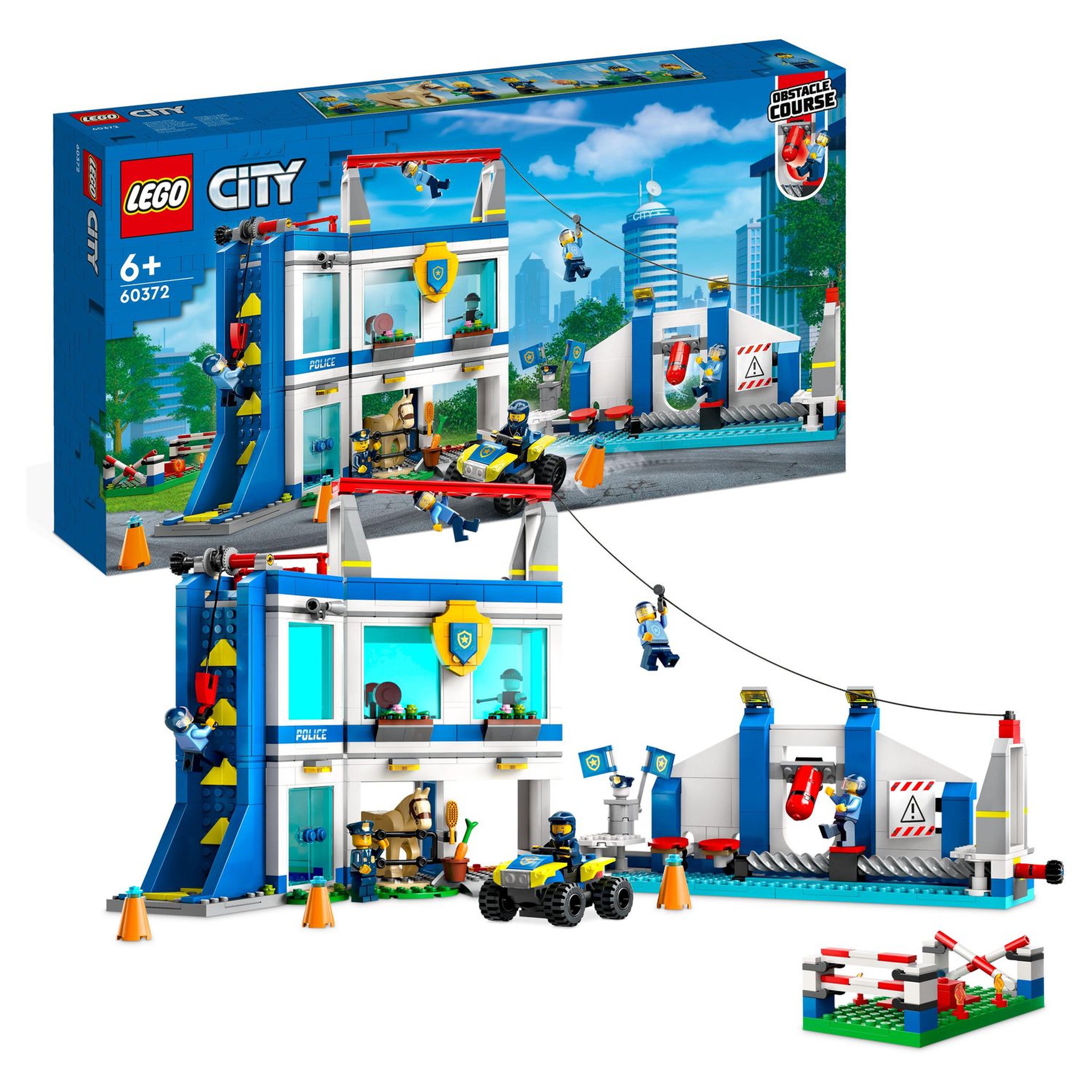 Voir la diapositive 2 : LEGO City 60372 Le centre d'entrainement de la police, avec Course d'Obstacle, Figurine de Cheval, Jouet Voiture, et Minifigurines Policiers, Enfants 6 Ans