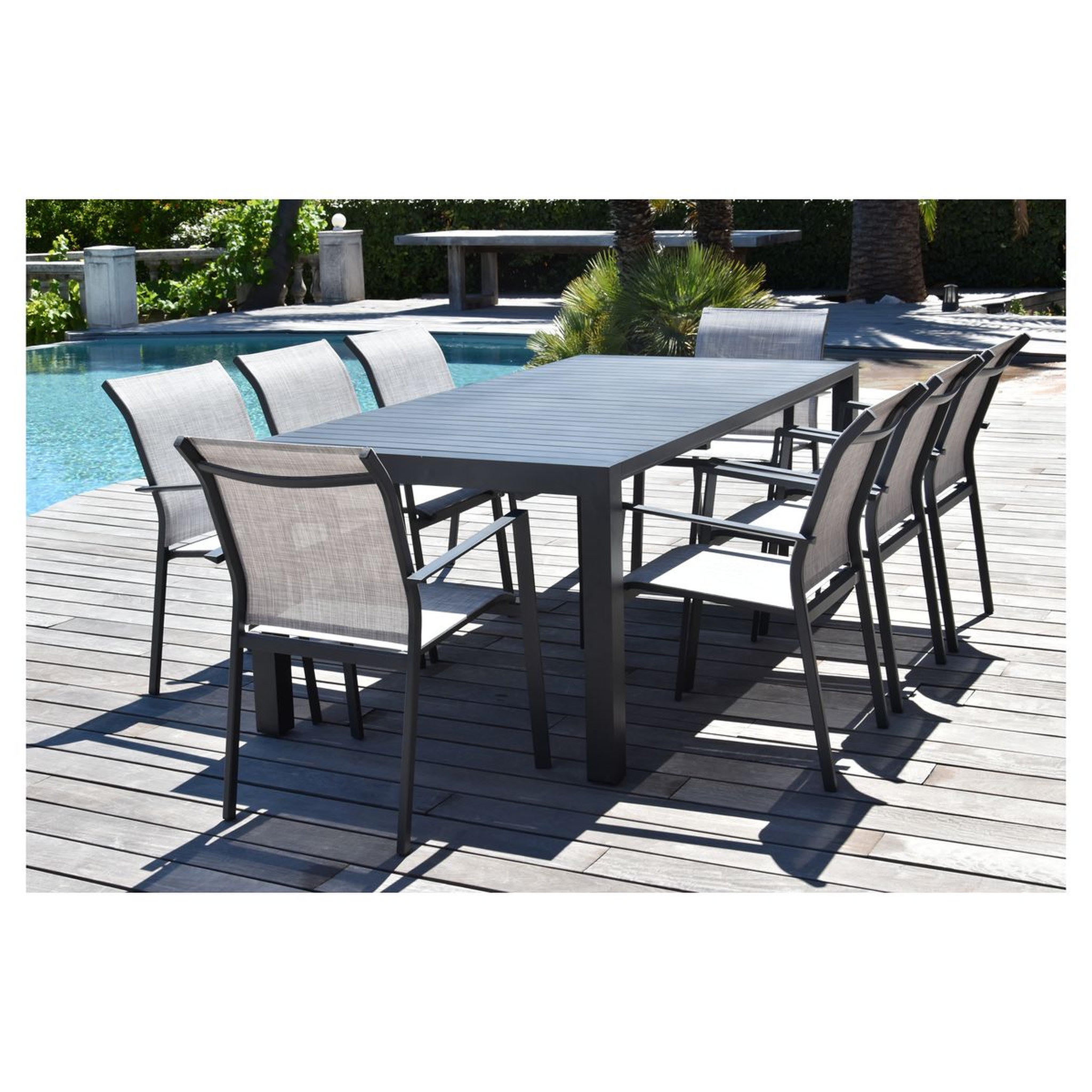 Voir la diapositive 2 : Givex Salon de jardin XXL extensible 200/260/320x100cm PRISMA