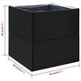 Voir la diapositive 6 : VIDAXL Jardiniere Noir 80x80x80 cm Resine tressee