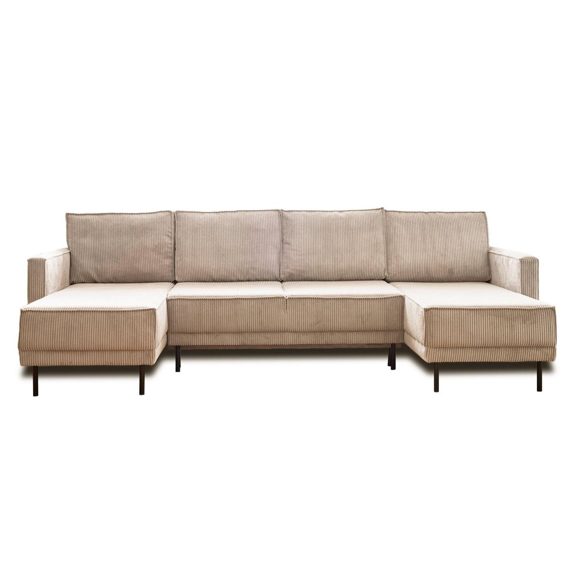 LISA DESIGN Charlie - canapé panoramique en u - 7 places - convertible avec coffre - en velours côtelé