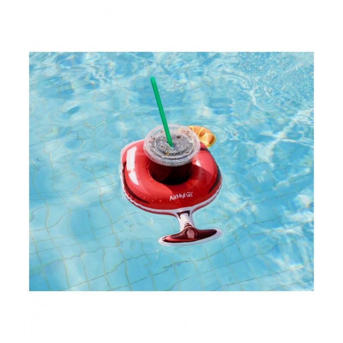 AIRMYFUN Porte Boisson Gonfable pour Piscine ou Plage, Flotteur, Accessoire d'Eau - Cocktail Passion 29x20cm