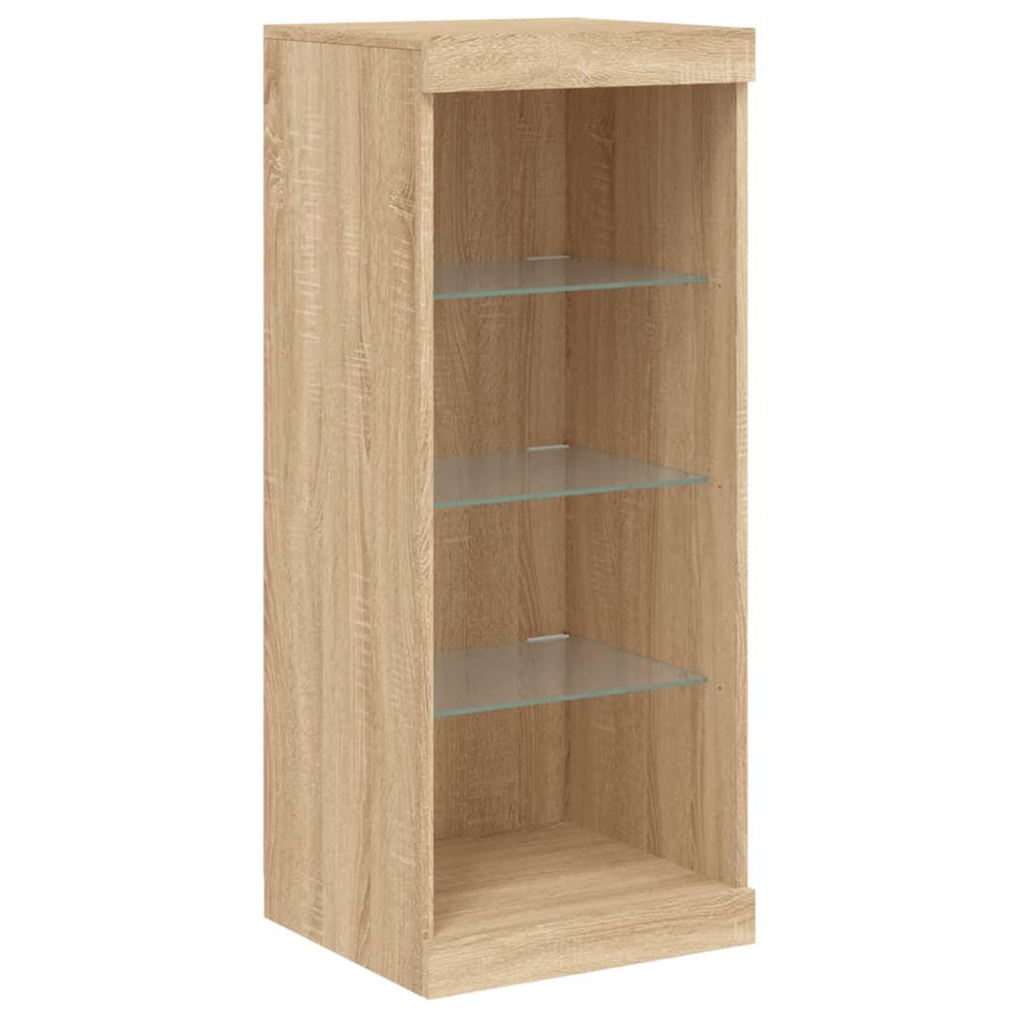 Voir la diapositive 5 : VIDAXL Buffet avec lumieres LED chene sonoma 41x37x100 cm