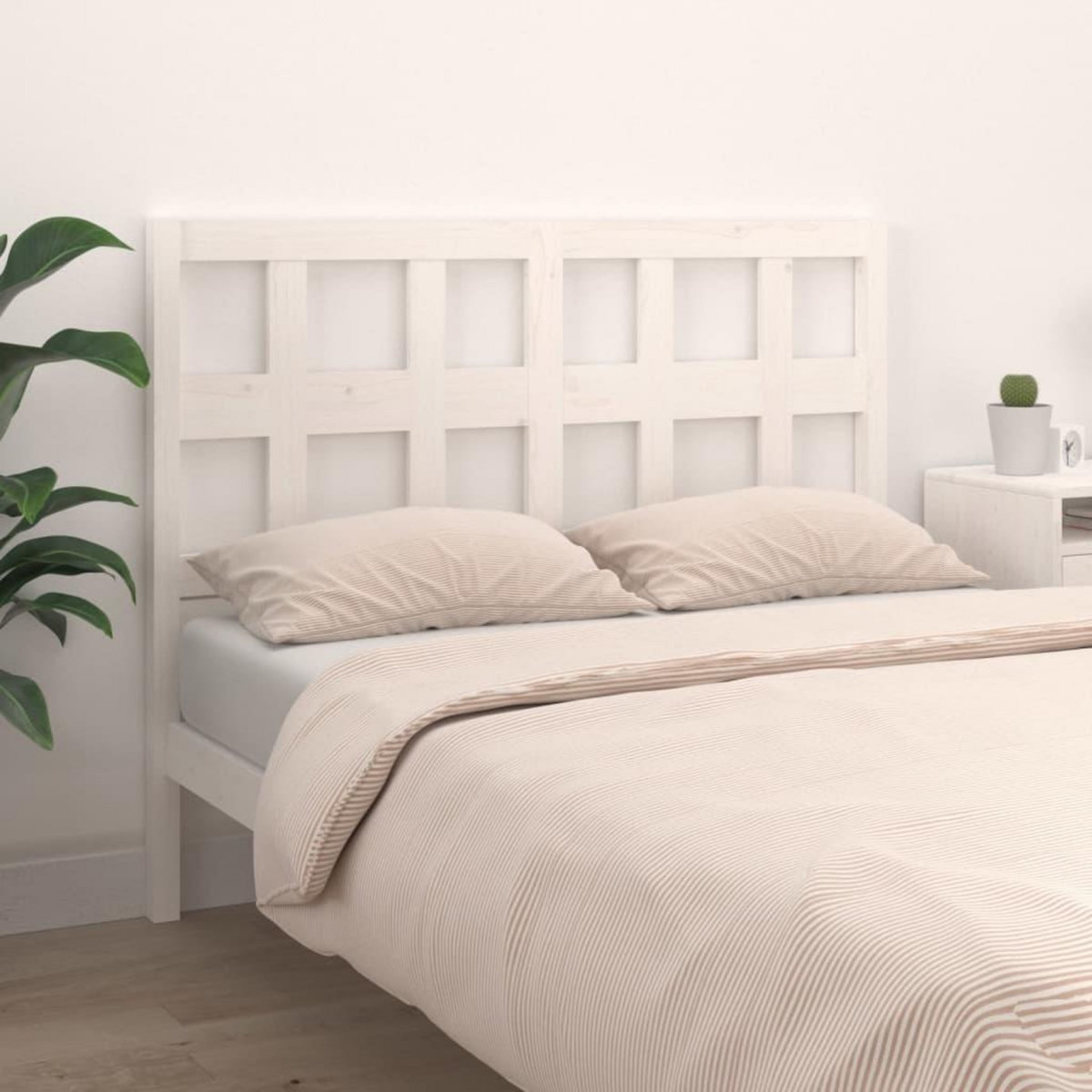 VIDAXL Tete de lit Blanc 165,5x4x100 cm Bois massif de pin