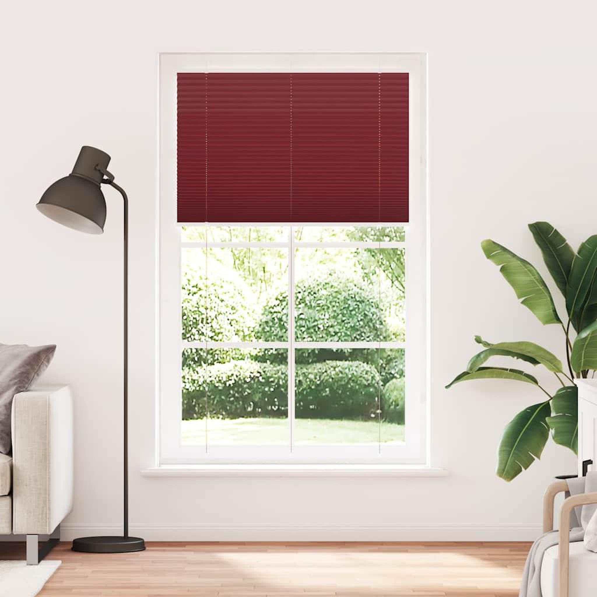Voir la diapositive 2 : VIDAXL Store plisse rouge bordeaux 115x200 cm largeur du tissu 114,4cm