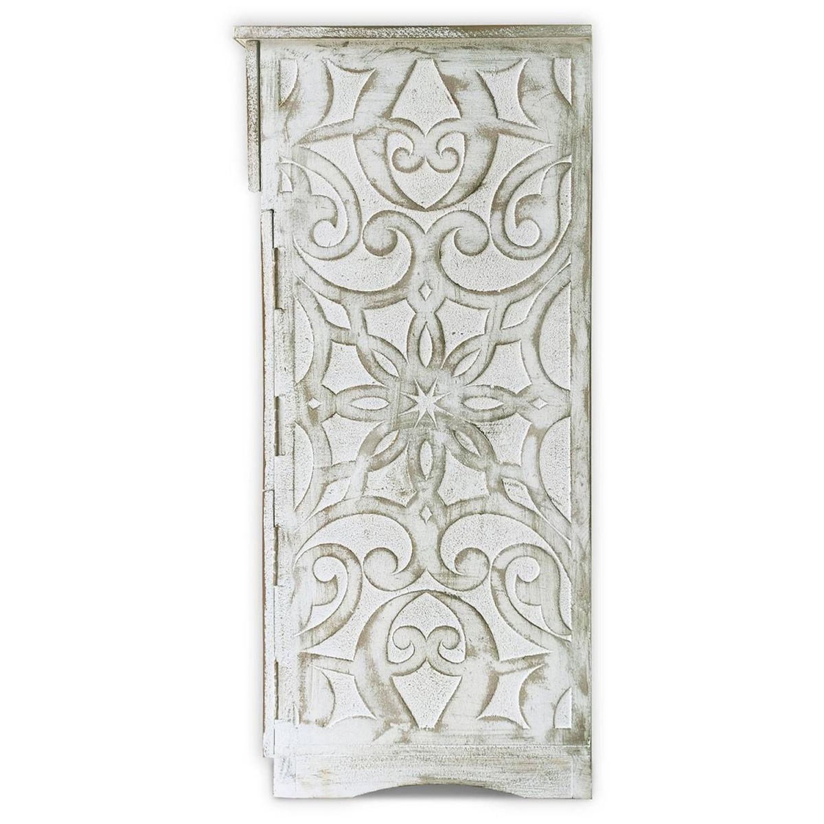 Paris Prix Buffet Design en Bois Sculpté  Ronny II  85cm Blanc