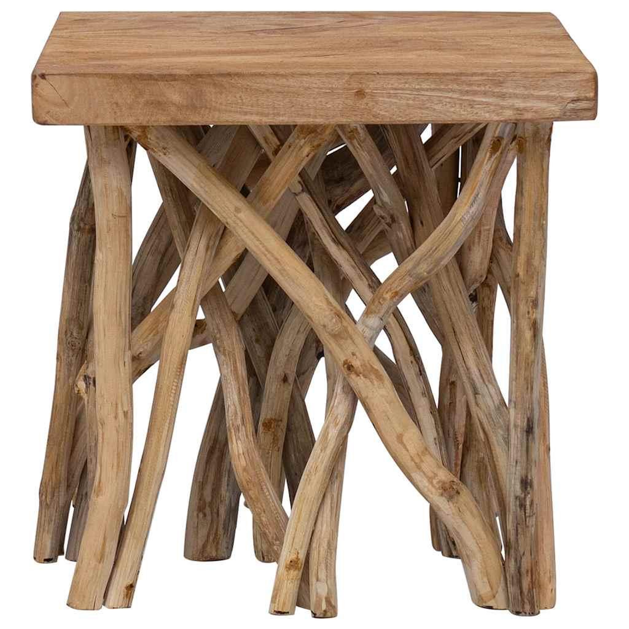 Voir la diapositive 2 : VIDAXL Table basse en rondin 40x40x40 cm bois de recuperation melange
