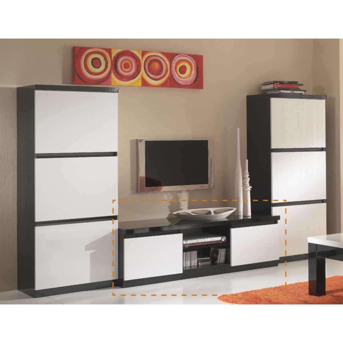 Meuble TV GENOVA L150cm bicolore