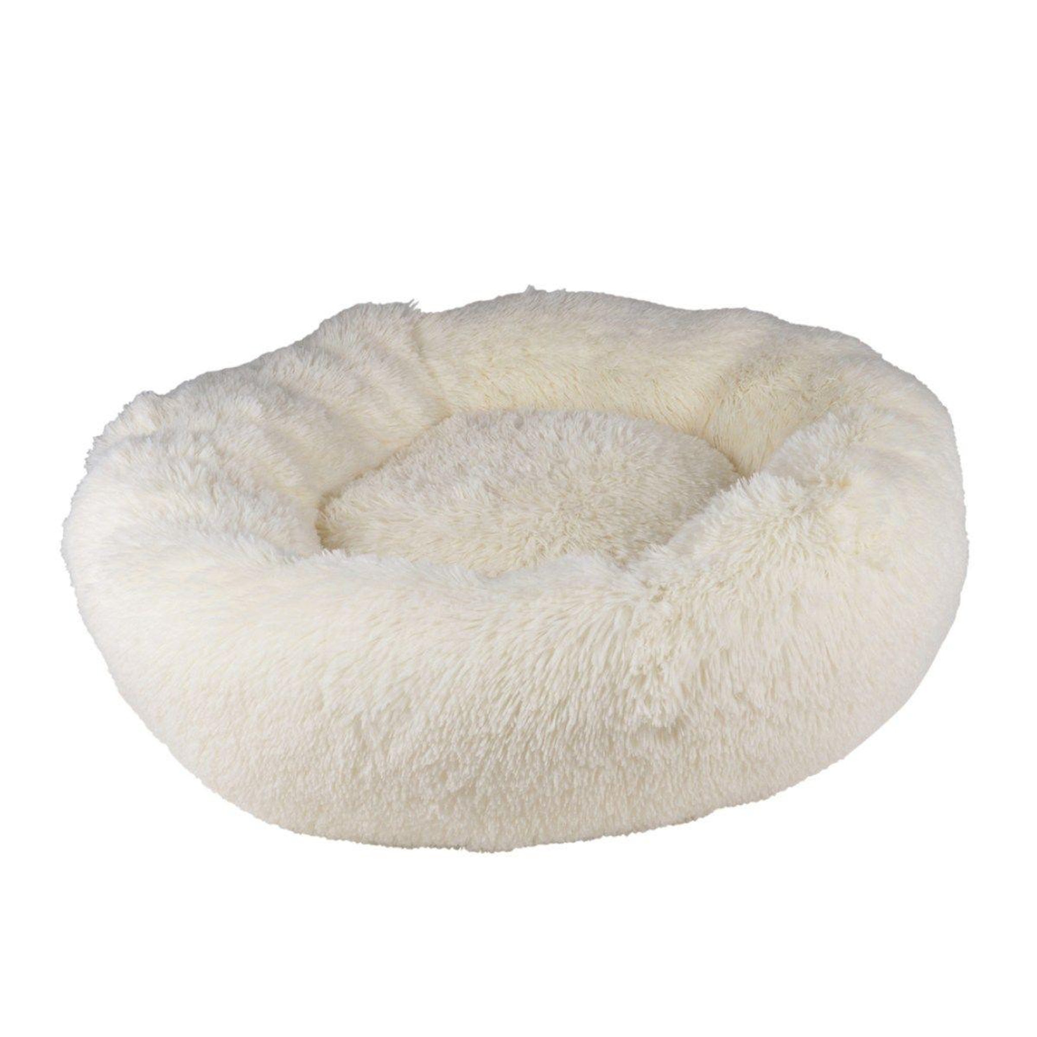 Voir la diapositive 1 : LOVE STORY Panier rond chien & chat  fluffy  95cm écru