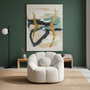 Voir la diapositive 4 : Paris Prix Fauteuil Design Bouclette  Spenser  103cm Blanc