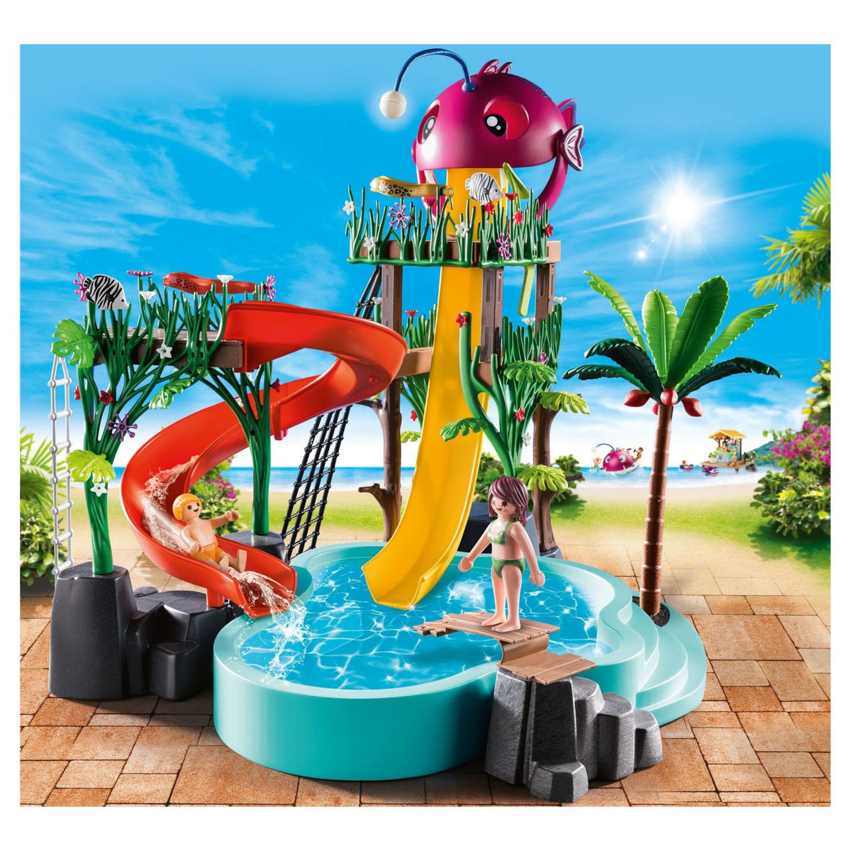 PLAYMOBIL 70609 - Family Fun Par aquatique avec toboggan