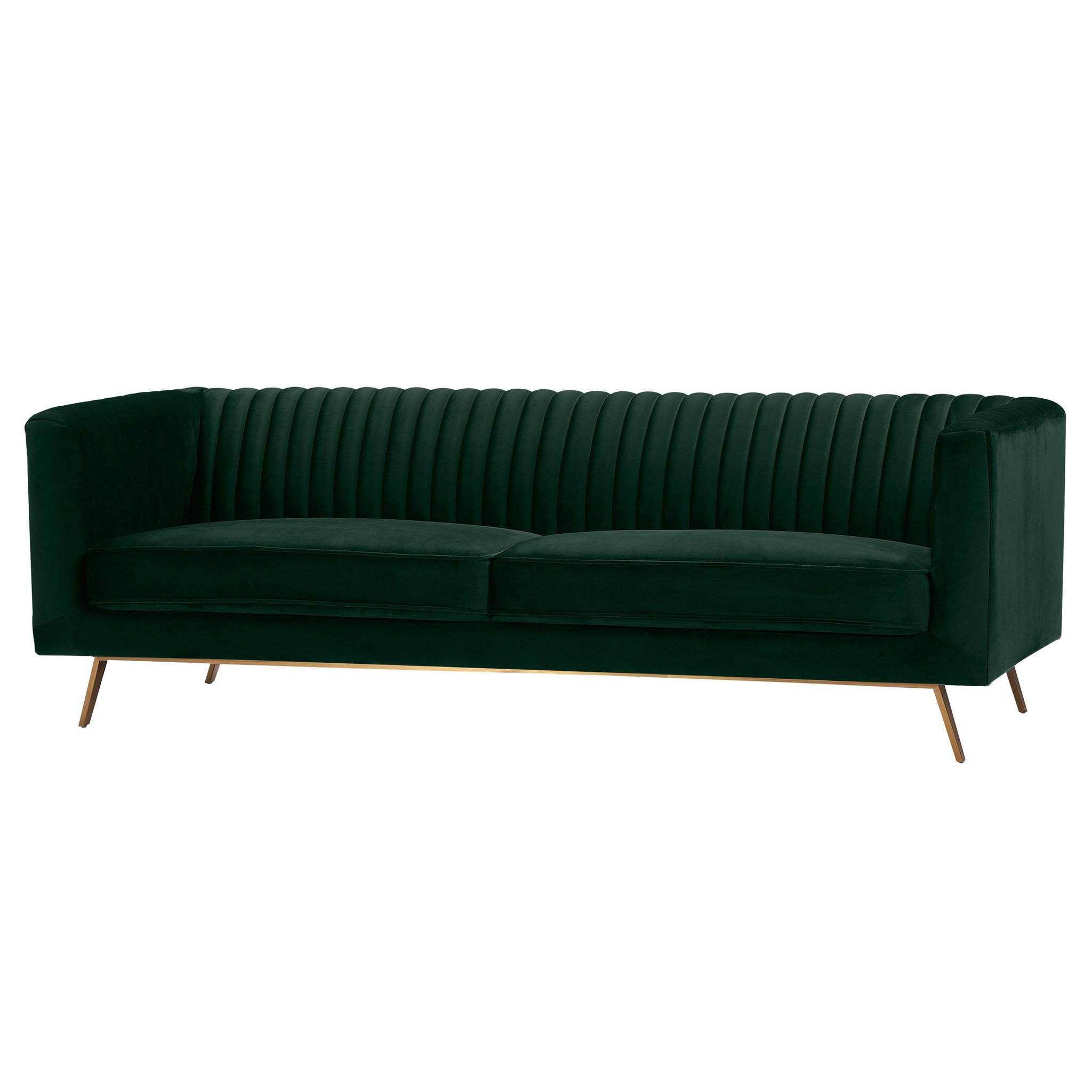 Voir la diapositive 6 : MAISON PAVANE Canapé 3 places en velours vert foncé-gatsby
