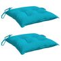 Voir la diapositive 3 : VIDAXL Coussins de chaise lot de 2 turquoise 40x40x7 cm tissu