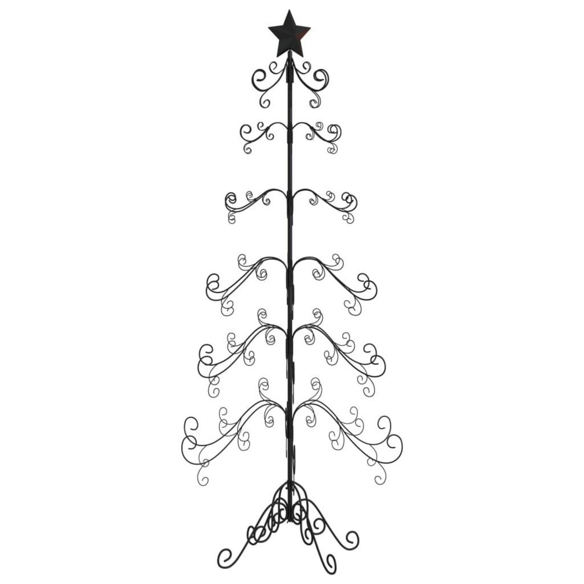 VIDAXL Arbre de Noël en metal pour decoration noir 180 cm