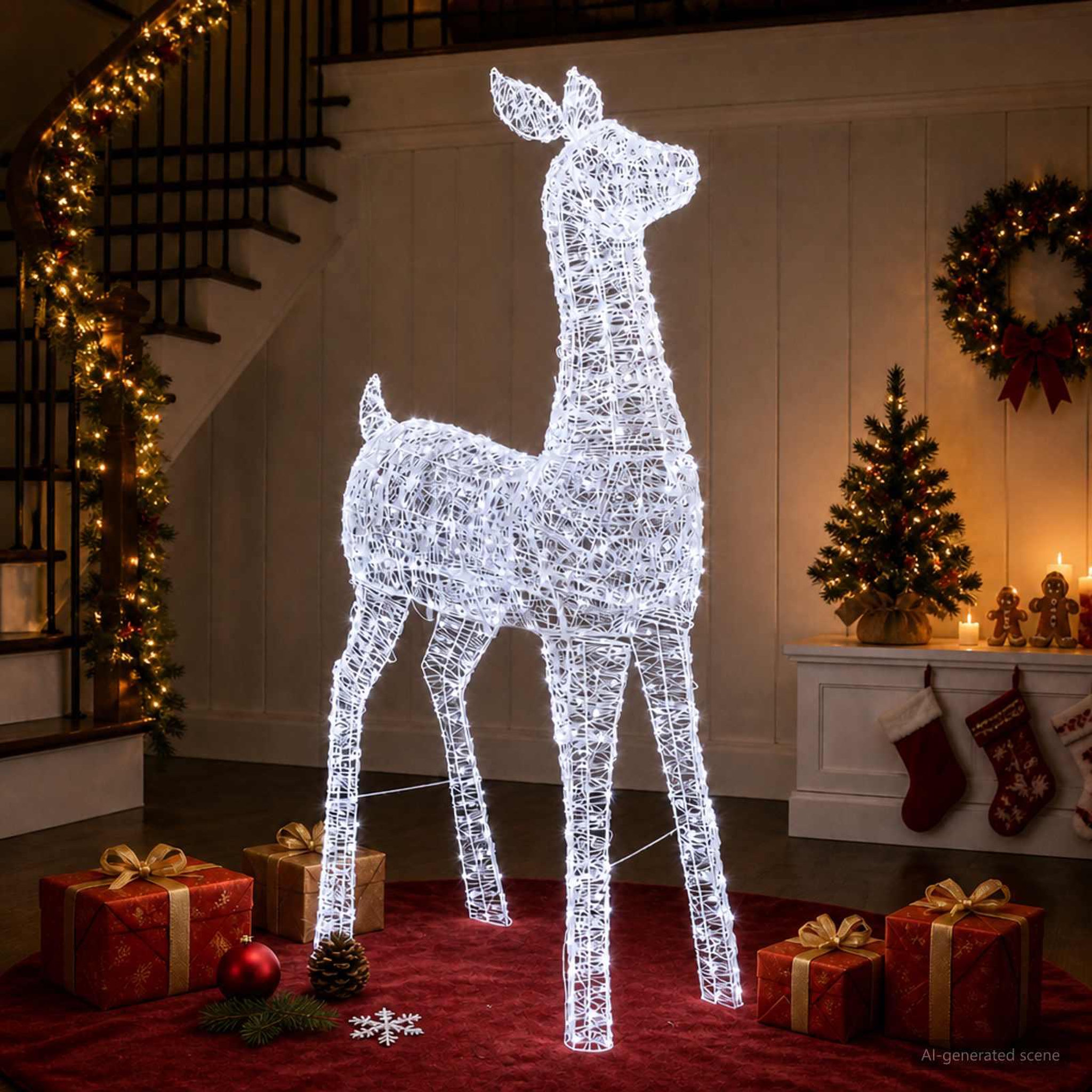Voir la diapositive 4 : VIDAXL Renne de Noël lumineux a LED LOVIISA 900 LED Blanc froid