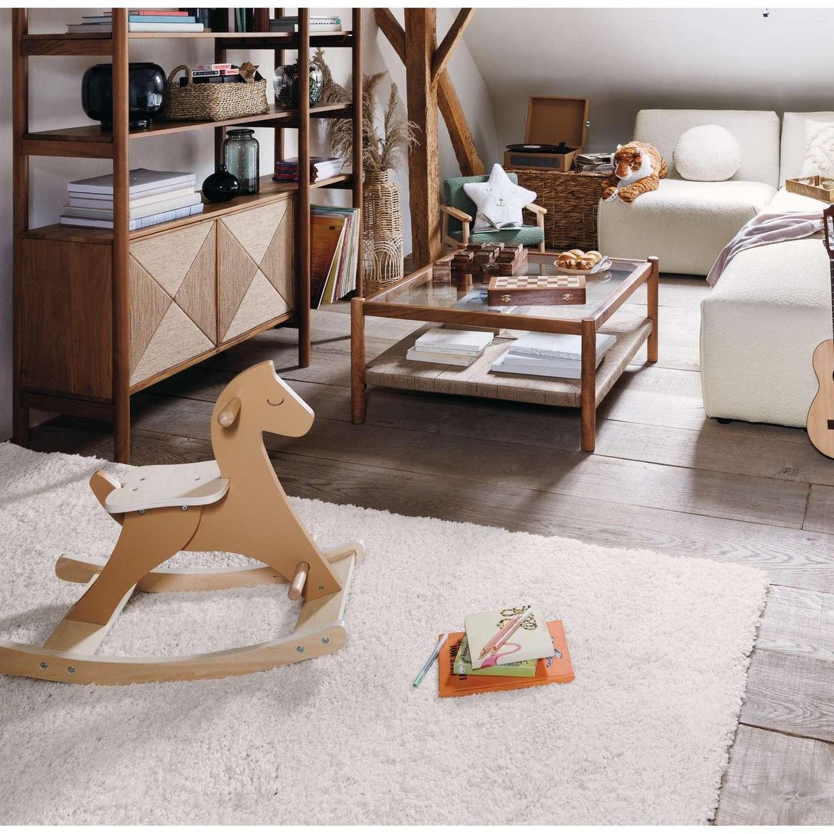 ATMOSPHERA Cheval à bascule en bois LAGO - Marron