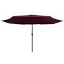 Voir la diapositive 2 : VIDAXL Parasol de jardin avec mat en metal 390 cm rouge bordeaux