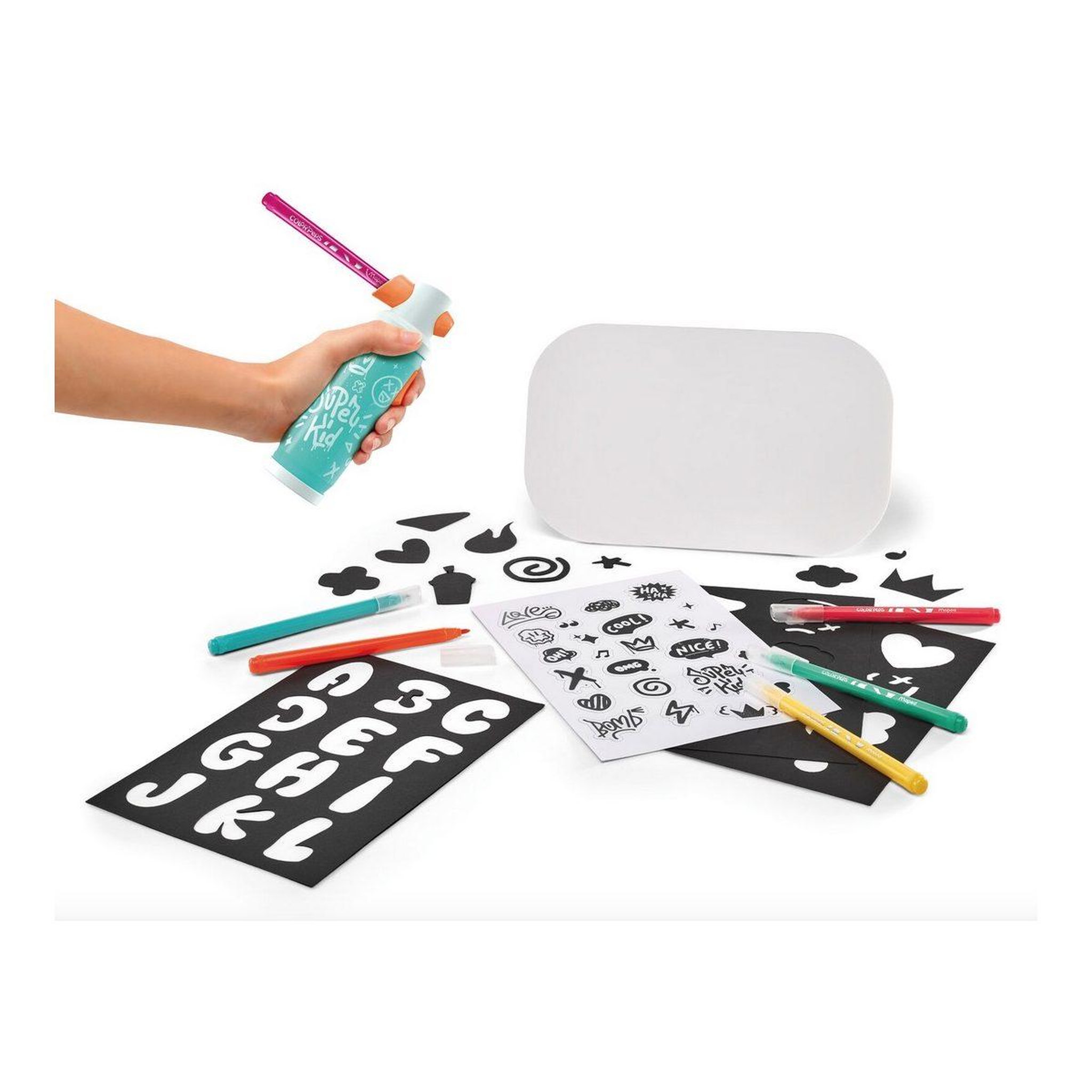 Voir la diapositive 3 : MAPED Airbrush maker - coffret aerographe pour enfant