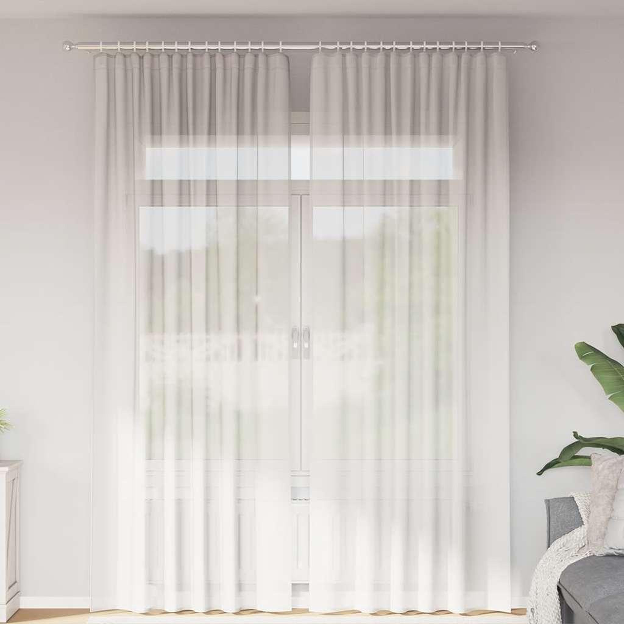 VIDAXL Rideaux en voile avec boucles 2 pcs blanc 140x260 cm