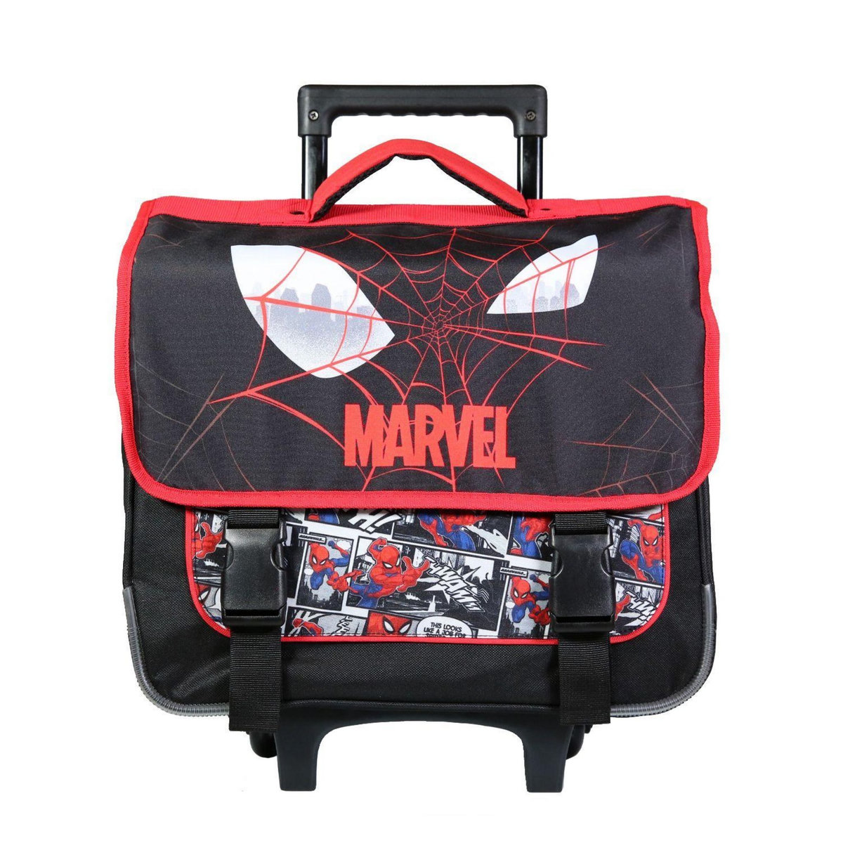 Bagtrotter BAGTROTTER Cartable à roulettes 38 cm Spiderman Noir Toile d'araignée