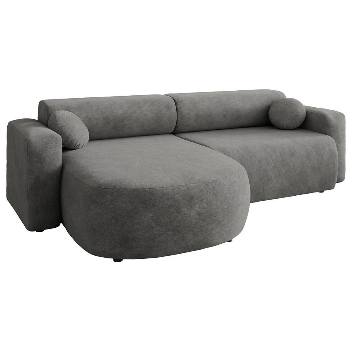 BEST MOBILIER Brunello - canapé d'angle réversible 4 places convertible avec coffre en tissu