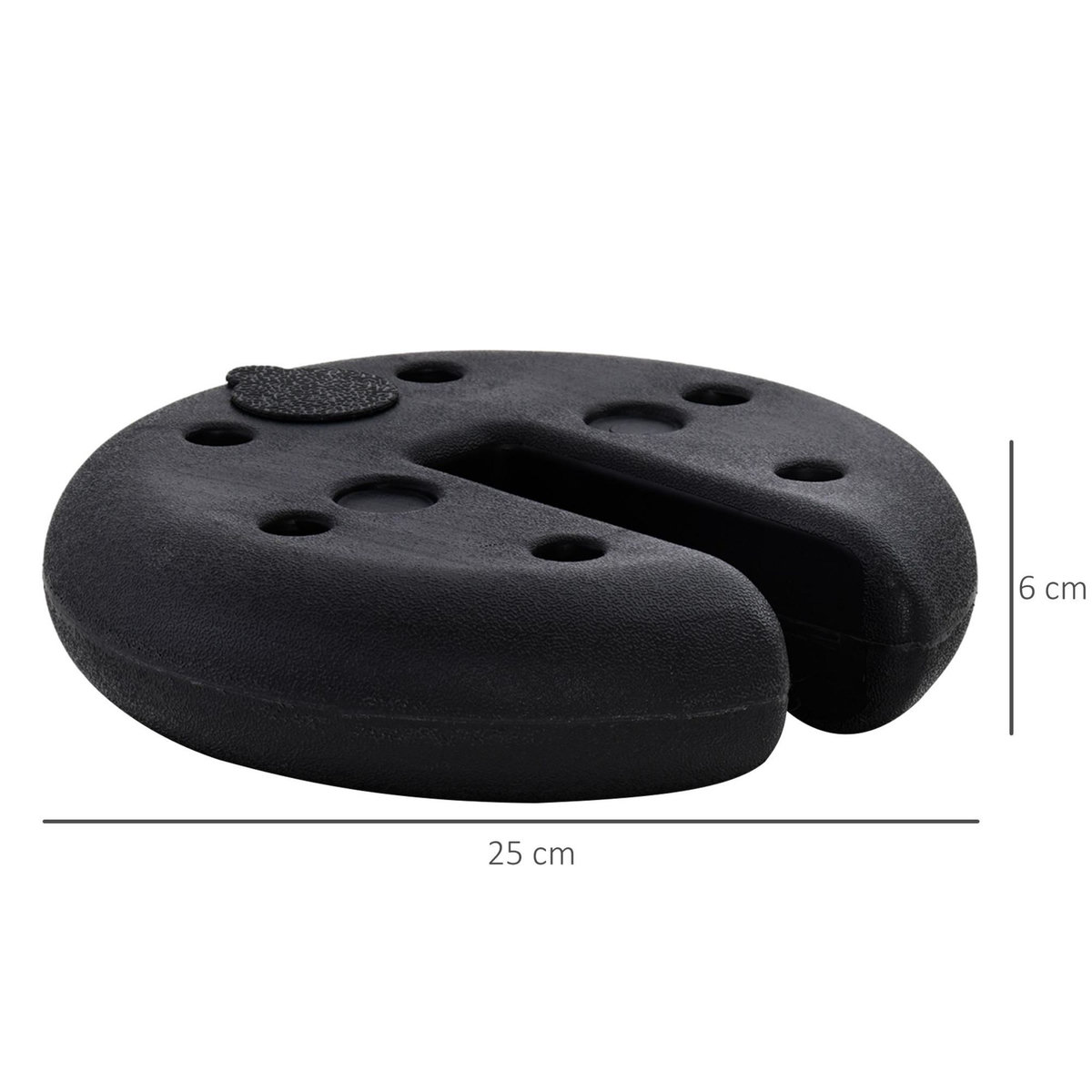 OUTSUNNY Lot de 4 poids de lestage rond pour tonnelle barnum tente dim. Ø 25 x 6H cm HDPE noir