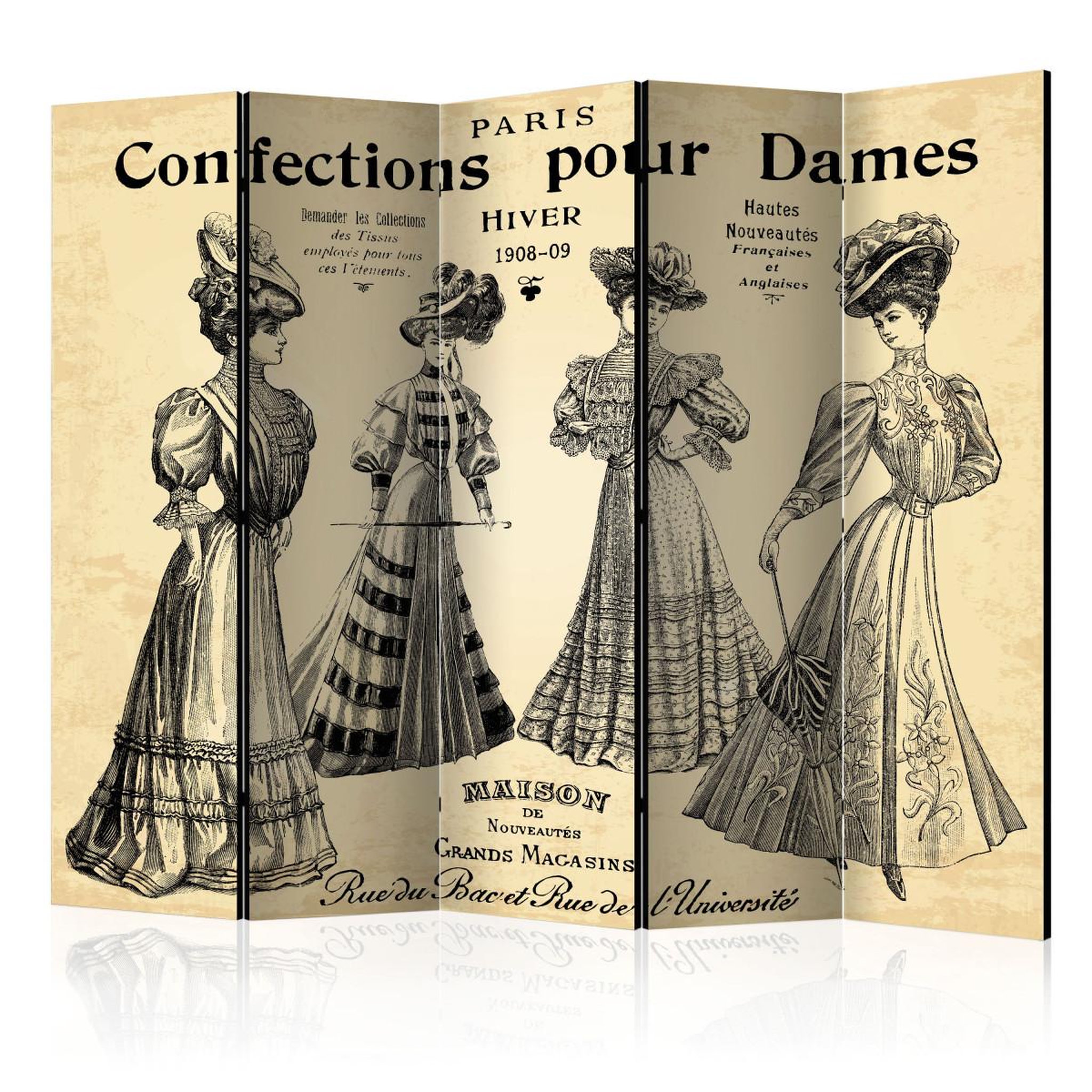 Paris Prix Paravent 5 volets  confections pour dames  172x225cm