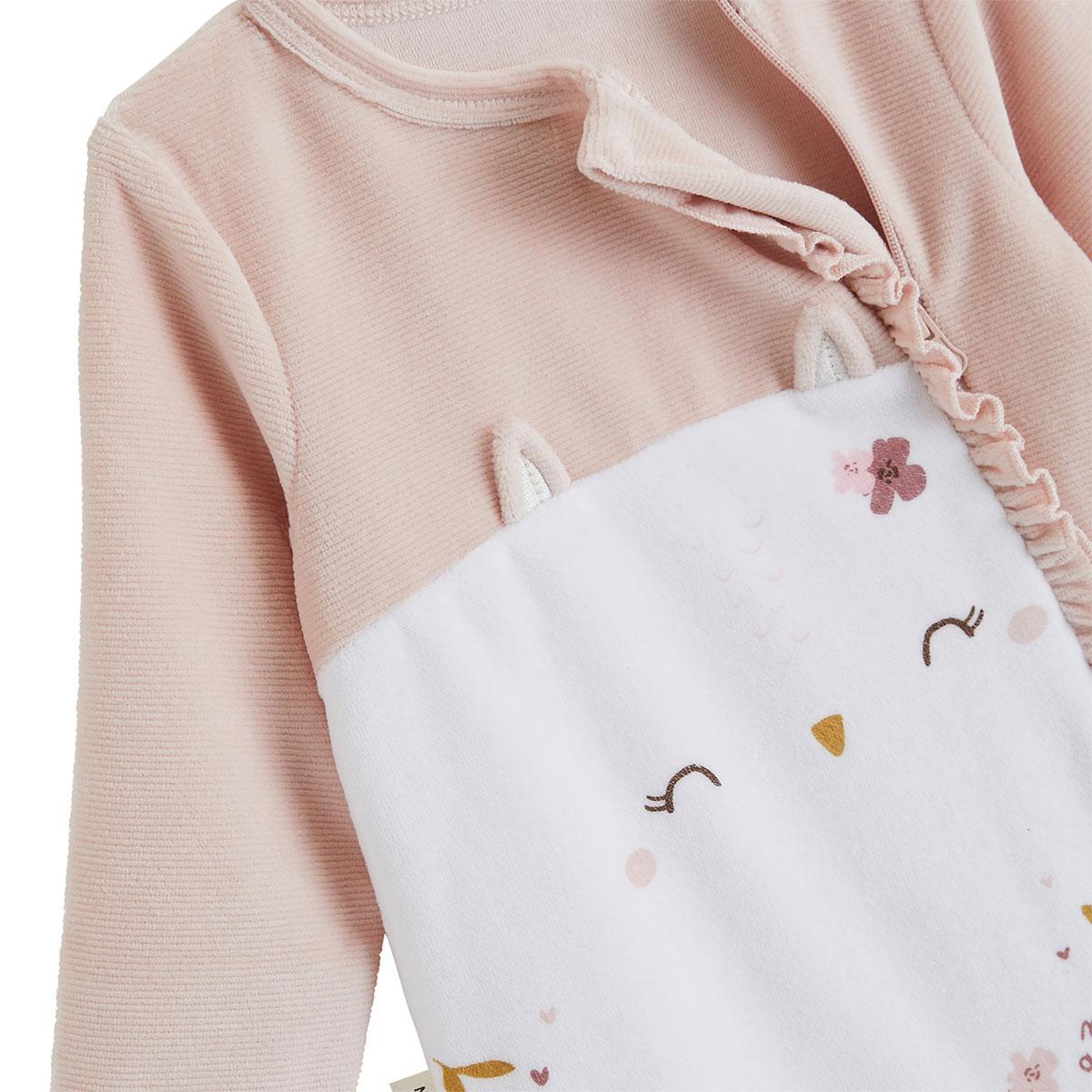 Voir la diapositive 3 : PETIT BEGUIN Pyjama bébé en velours ouverture zippée Miette