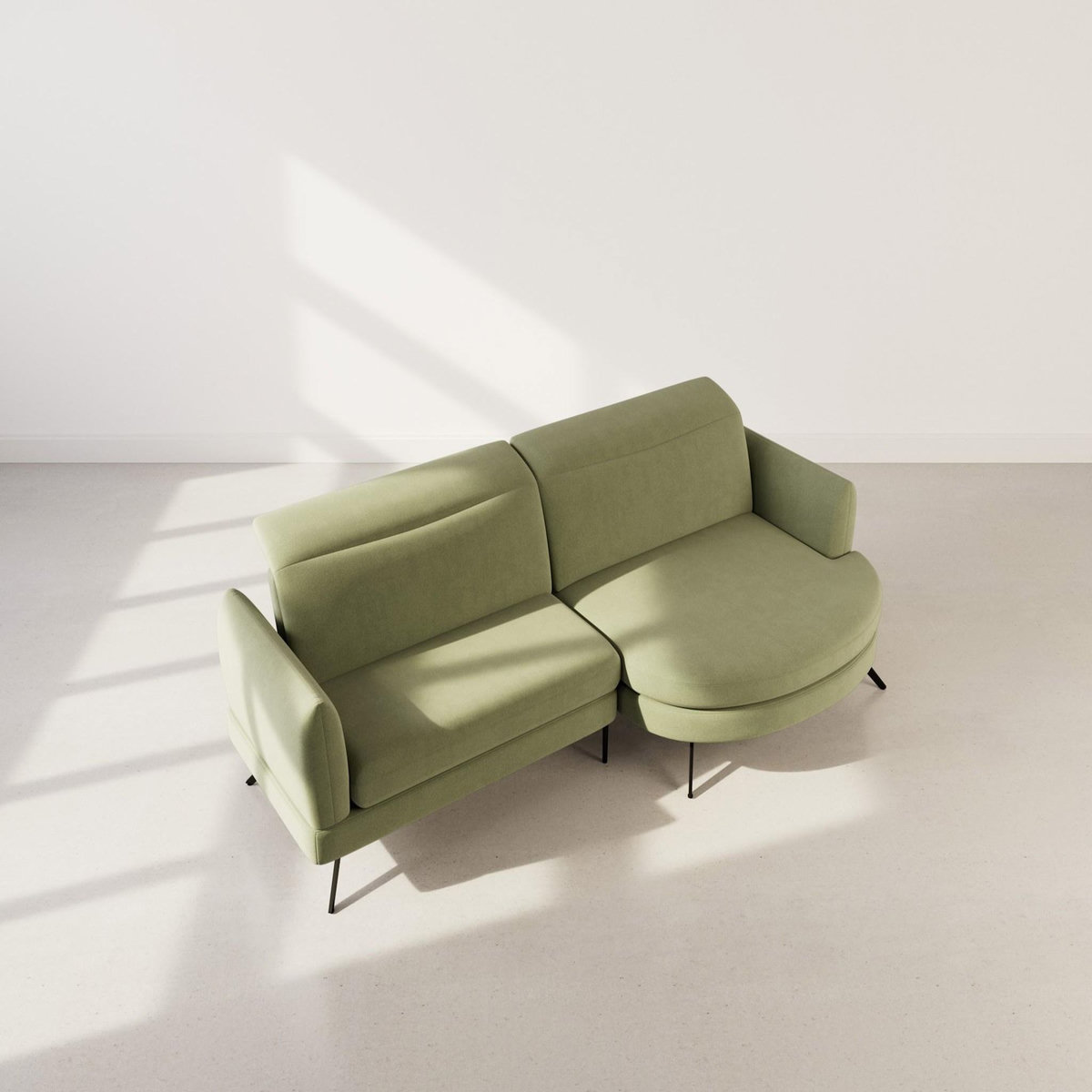 LISA DESIGN Terry - canapé d'angle droit 4 places avec têtières réglables en tissu texturé