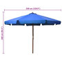 Voir la diapositive 6 : VIDAXL Parasol d'exterieur avec mat en bois 330 cm Bleu azure