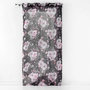 Voir la diapositive 1 : Paris Prix Rideau Voilage à Œillets  Velvet Flower  140x240cm Noir