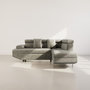 Voir la diapositive 5 : BEST MOBILIER Margaux - canapé d'angle droit 5 places convertible avec coffre et têtières réglables en velours texturé