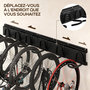 Voir la diapositive 5 : HOMCOM Support mural pour vélos, porte-vélos mural rangement pour 5 vélos et 3 casques, crochets de rangement réglables, porte-vélos, 121,5 x 10 cm noir