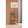 Voir la diapositive 2 : TOILINUX Etagère droite Large 4 niveaux Colorado H.48 en Métal et MDF - Beige et Noir