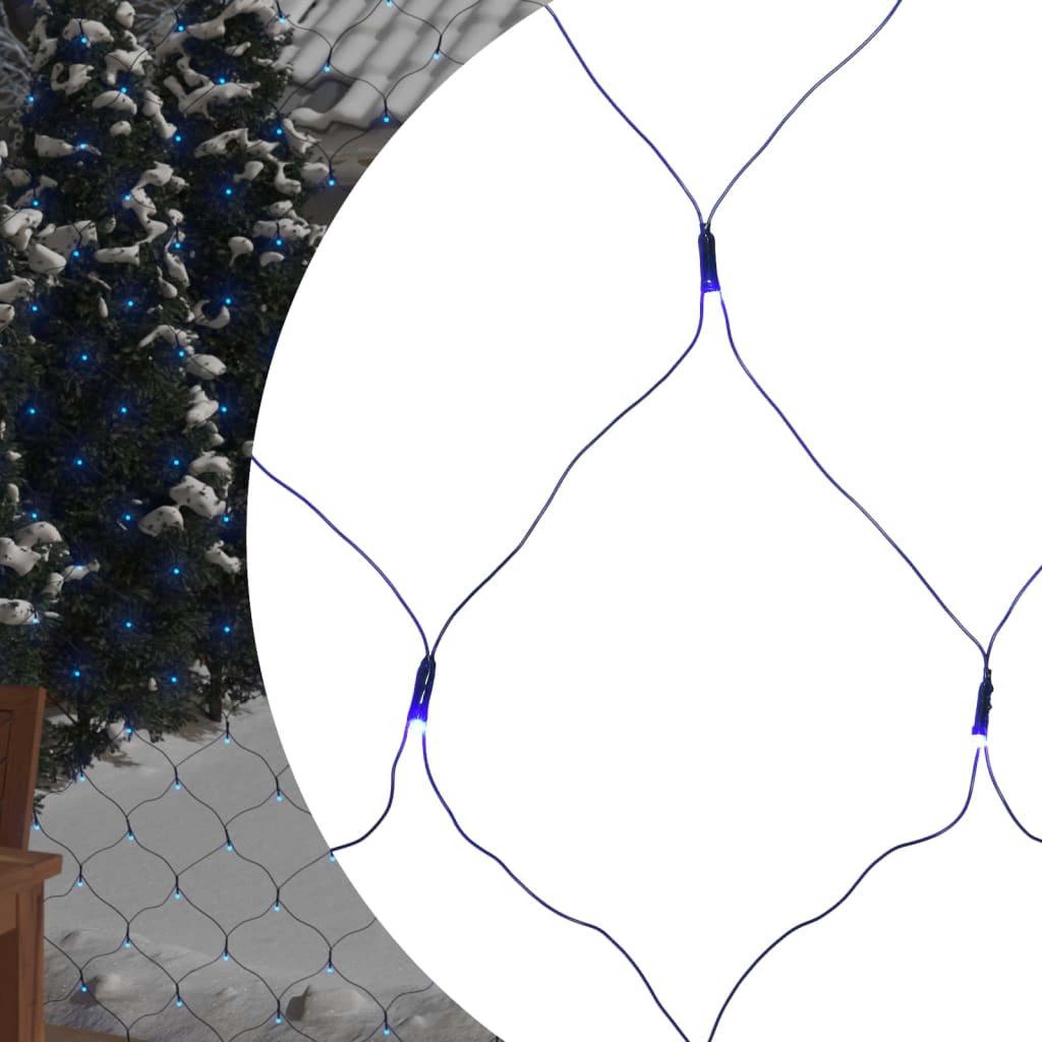 VIDAXL Filet lumineux bleu de Noël 4x4 m 544 LED Interieur/exterieur