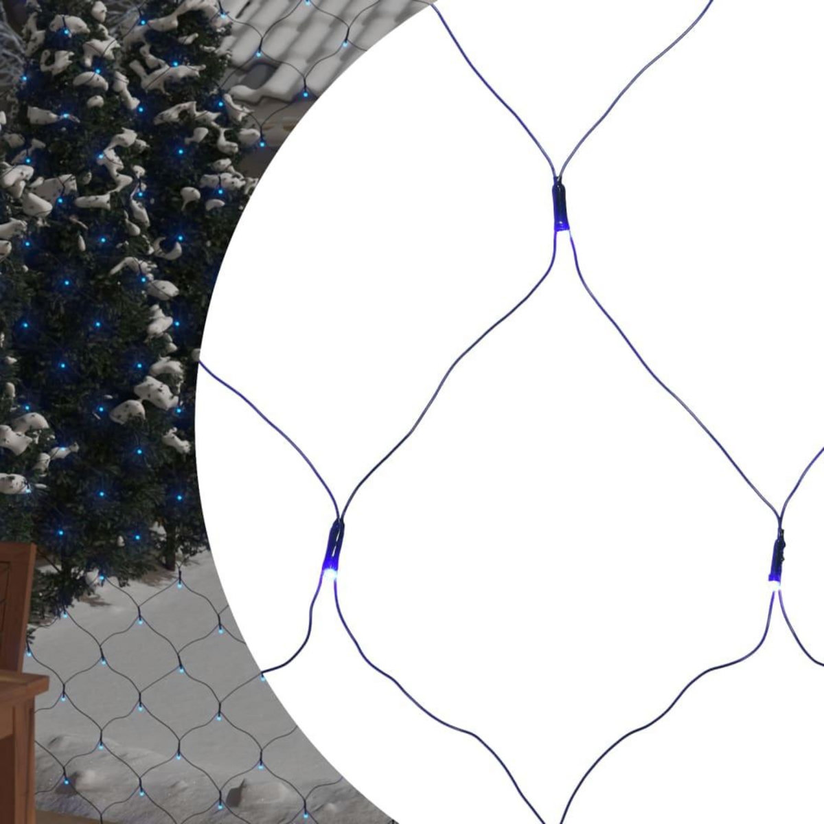 VIDAXL Filet lumineux bleu de Noël 4x4 m 544 LED Interieur/exterieur