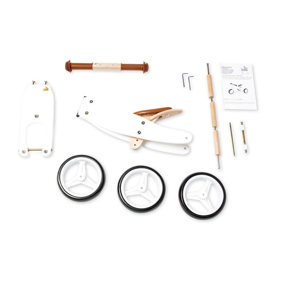 Pinolino Tricycle en bois Charlie en bois de bouleau Blanc Naturel