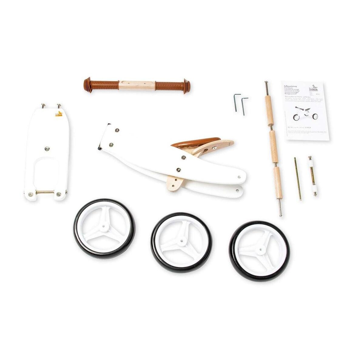 Pinolino Tricycle en bois Charlie en bois de bouleau Blanc Naturel