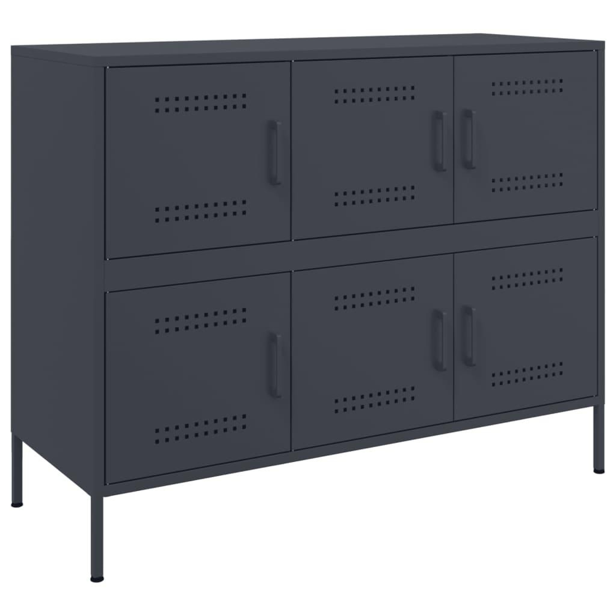 Voir la diapositive 2 : VIDAXL Buffet anthracite 100,5x39x79 cm acier